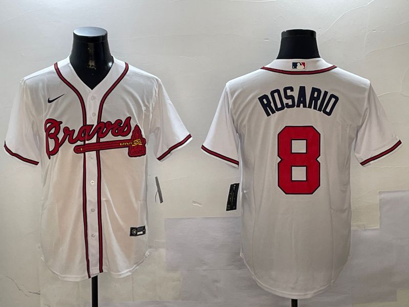 Men Atlanta Braves 8 Rosario White Game 2024 Nike MLB Jersey style 4